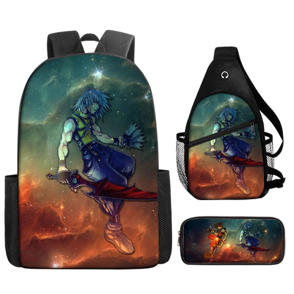 Conjunto de mochilas Kingdoms Hearts Anime School 3 unidades/lote