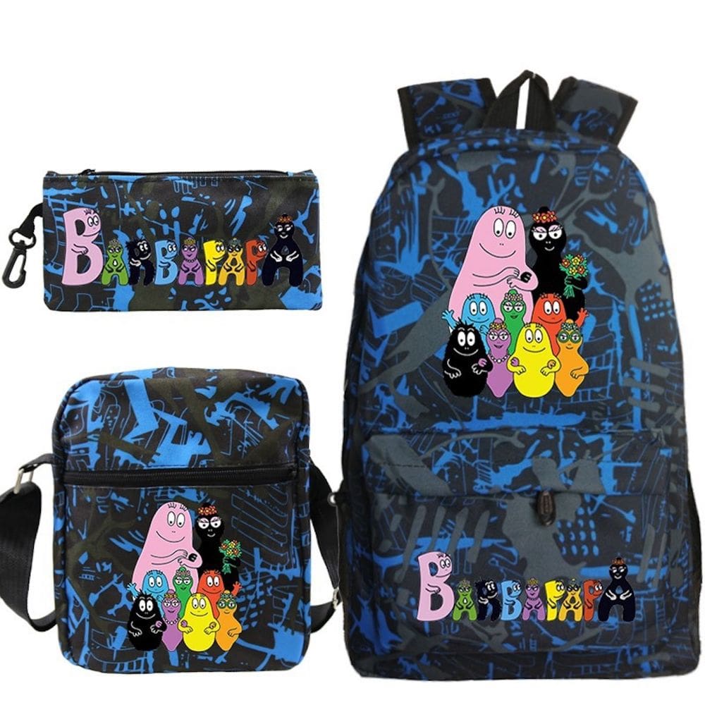 Conjunto de mochilas escolares Barbapappas rosa de 3 peças para crianças