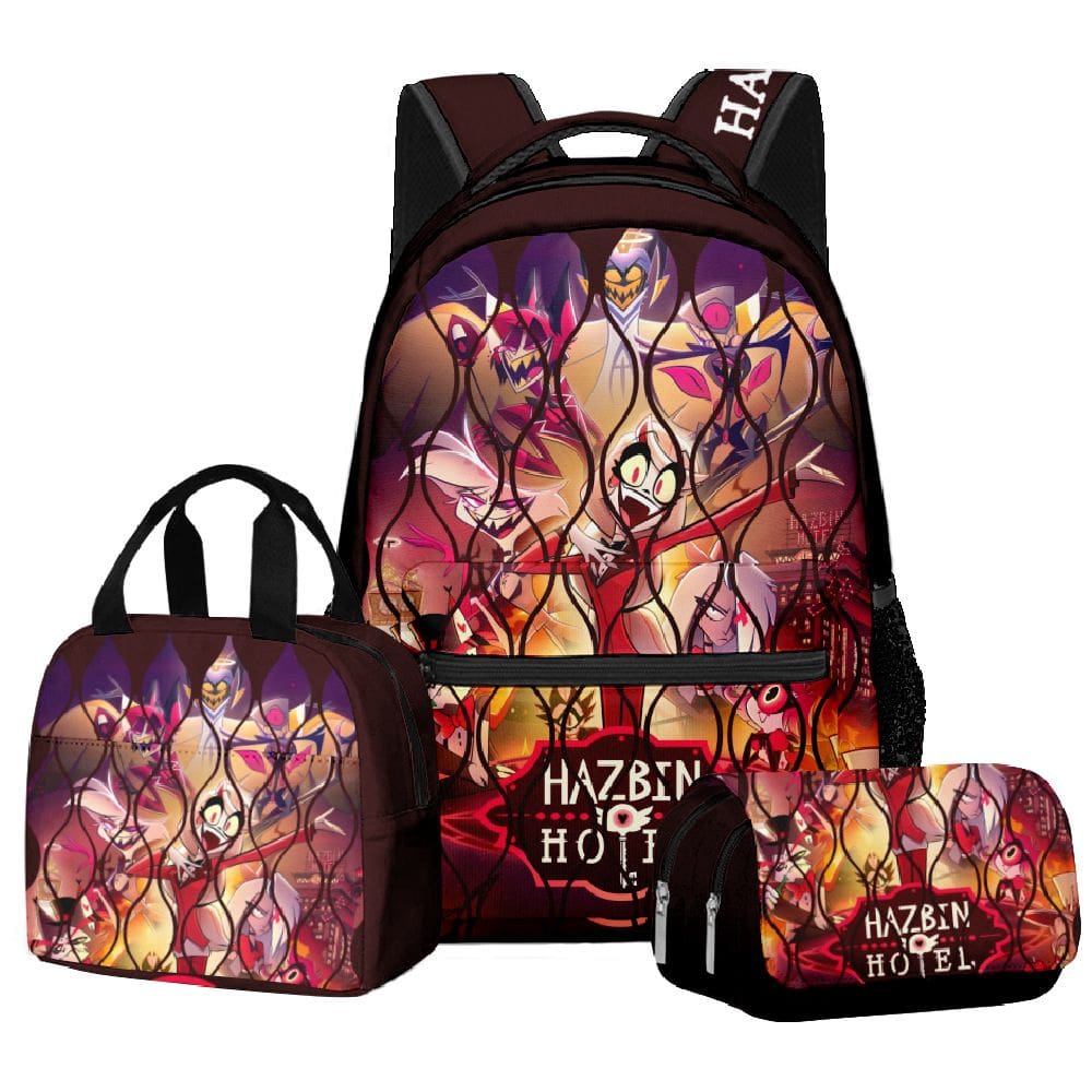 Conjunto de mochilas Hazbins Hotels Charlies Morningstars Anime School