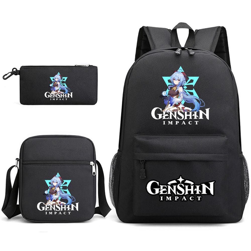 Conjunto de mochilas Genshins Impacts Ganyus Cartoon Kids School
