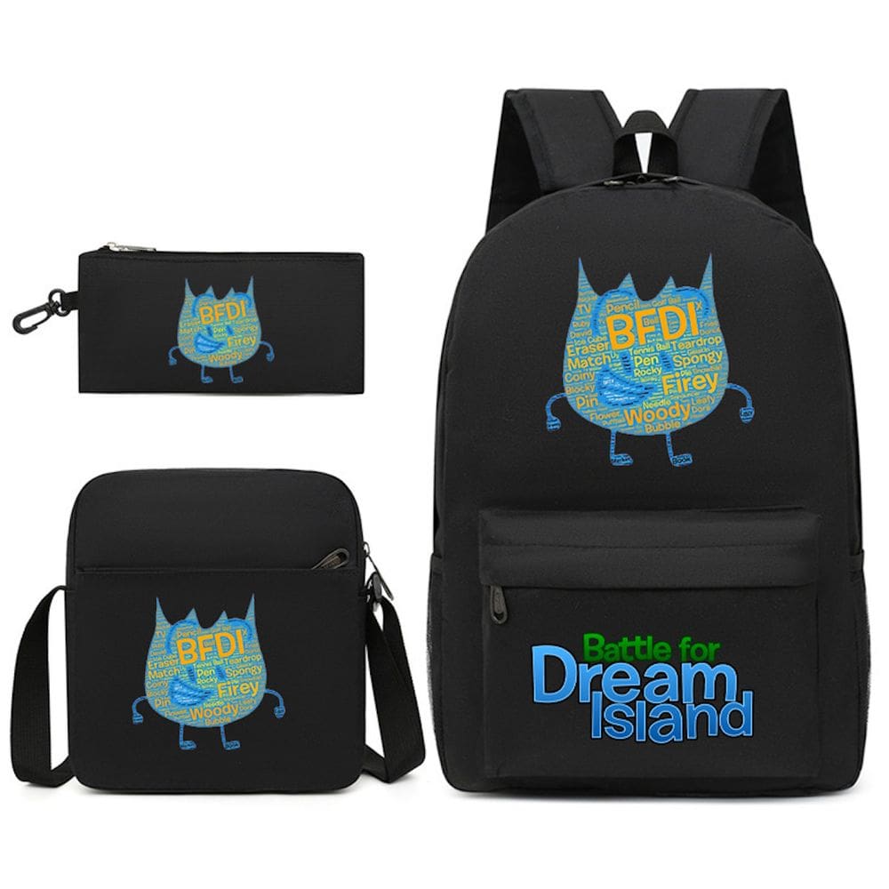 Conjunto de mochilas Battle for Dream Islands Anime, 3 peças - nylon