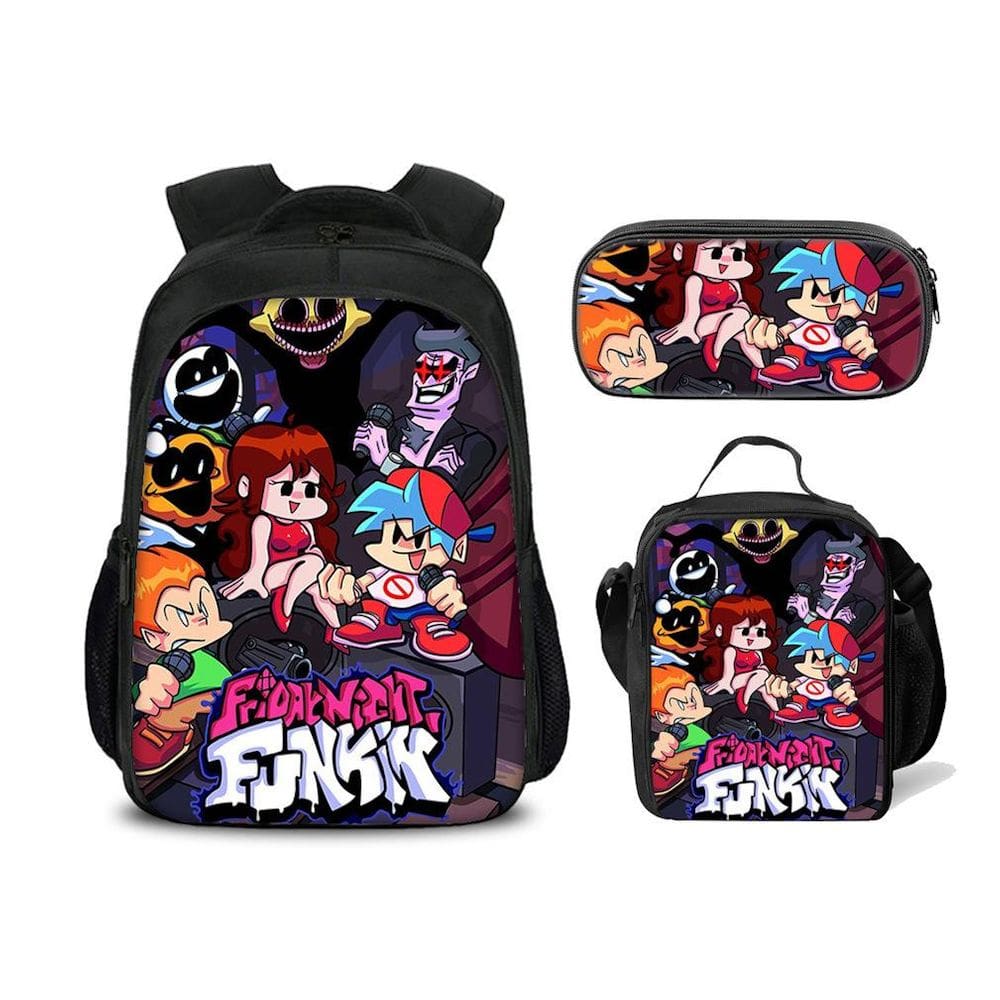 Conjunto de mochilas Fridays Nights Satchel Anime Nylon para crianças