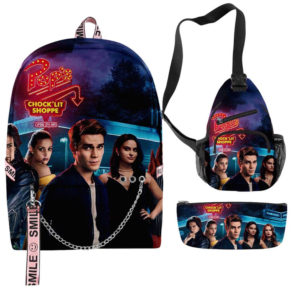 Conjunto de mochilas Riverdales Cartoon Kids School, 3 unidades