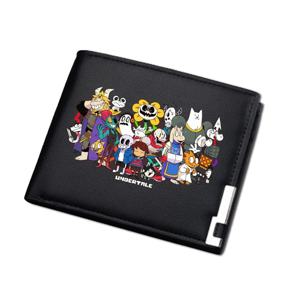 Carteira Undertales Anime Characters Slim Bifold em couro PU