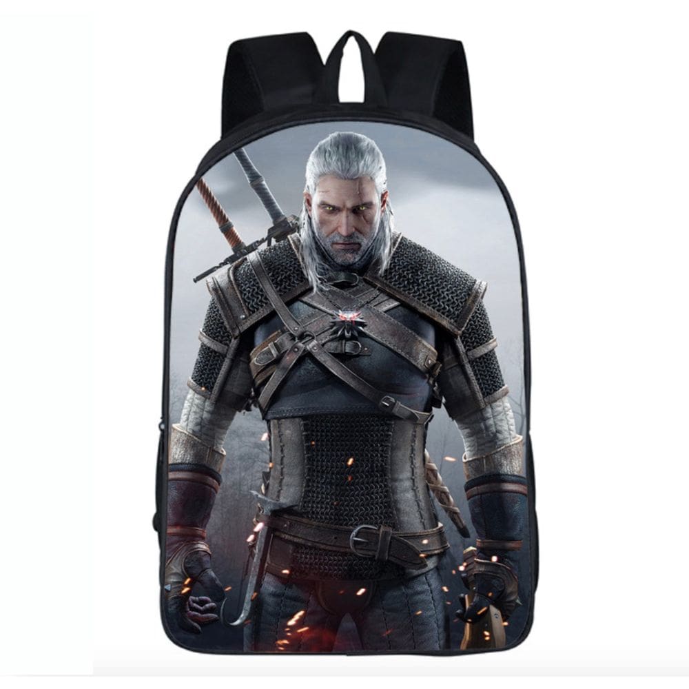 Mochila escolar para estudantes Witchers Wild Hunt Geralt of Rivia