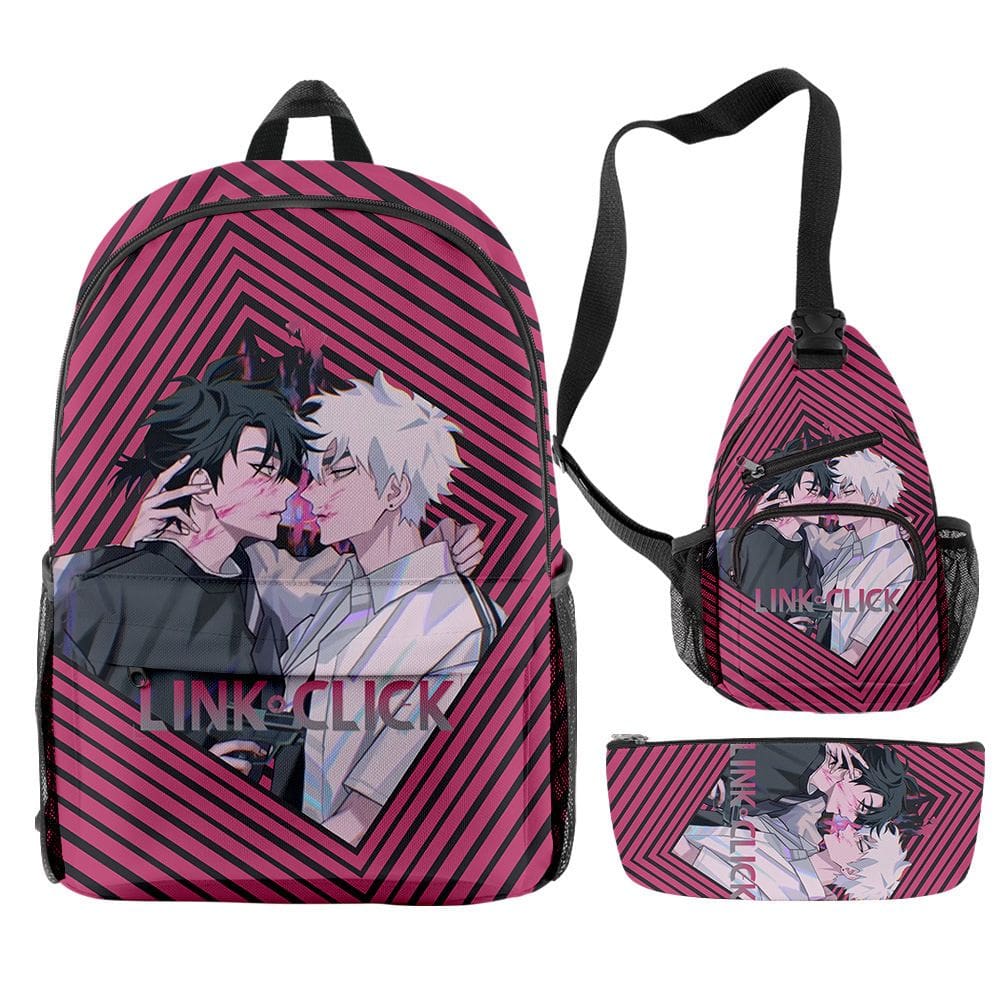 Conjunto de mochilas Links Clicks Anime School 3 unidades/lote para crianças