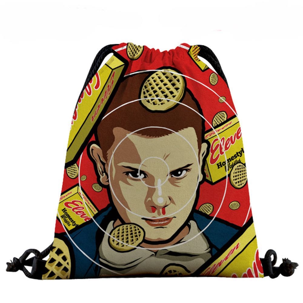 Mochila com cordão Anime Eleven com impressão 3D para crianças