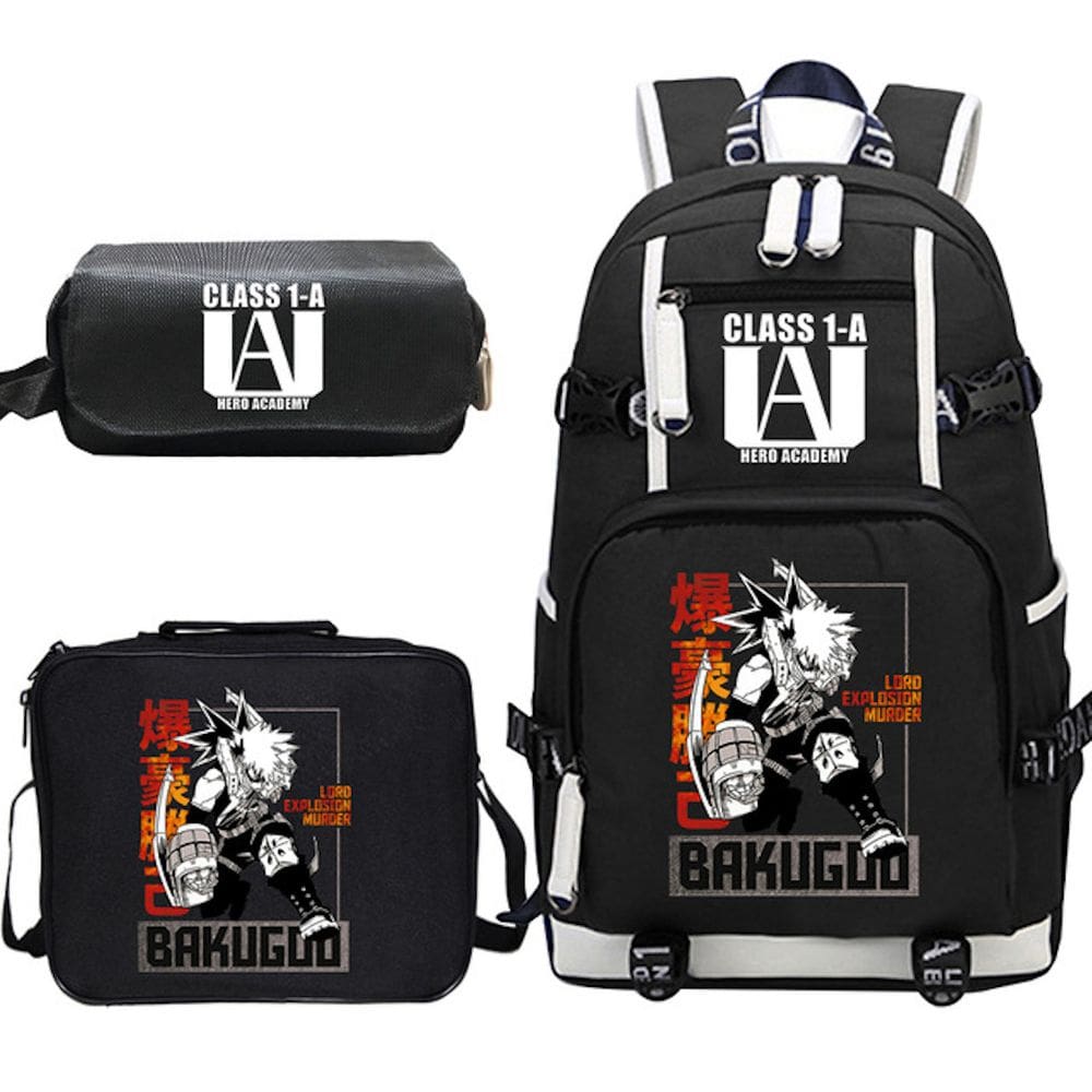 Conjunto de mochilas My Heros Academias Anime para crianças e escolas