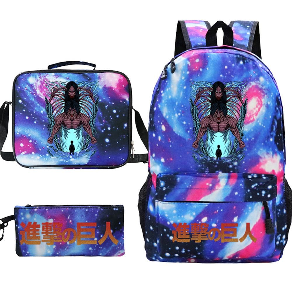 Conjunto de mochilas escolares Attacks Titans, 3 unidades para estudantes