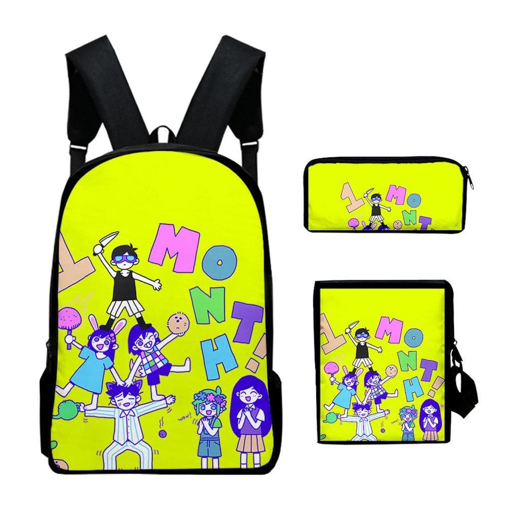 Conjunto de mochilas Omoris Anime Satchel Oxford School Bag para crianças