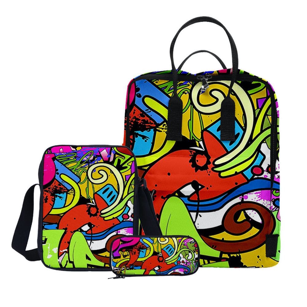 Conjunto de mochilas Ins Graffiti Art for Kids Children School
