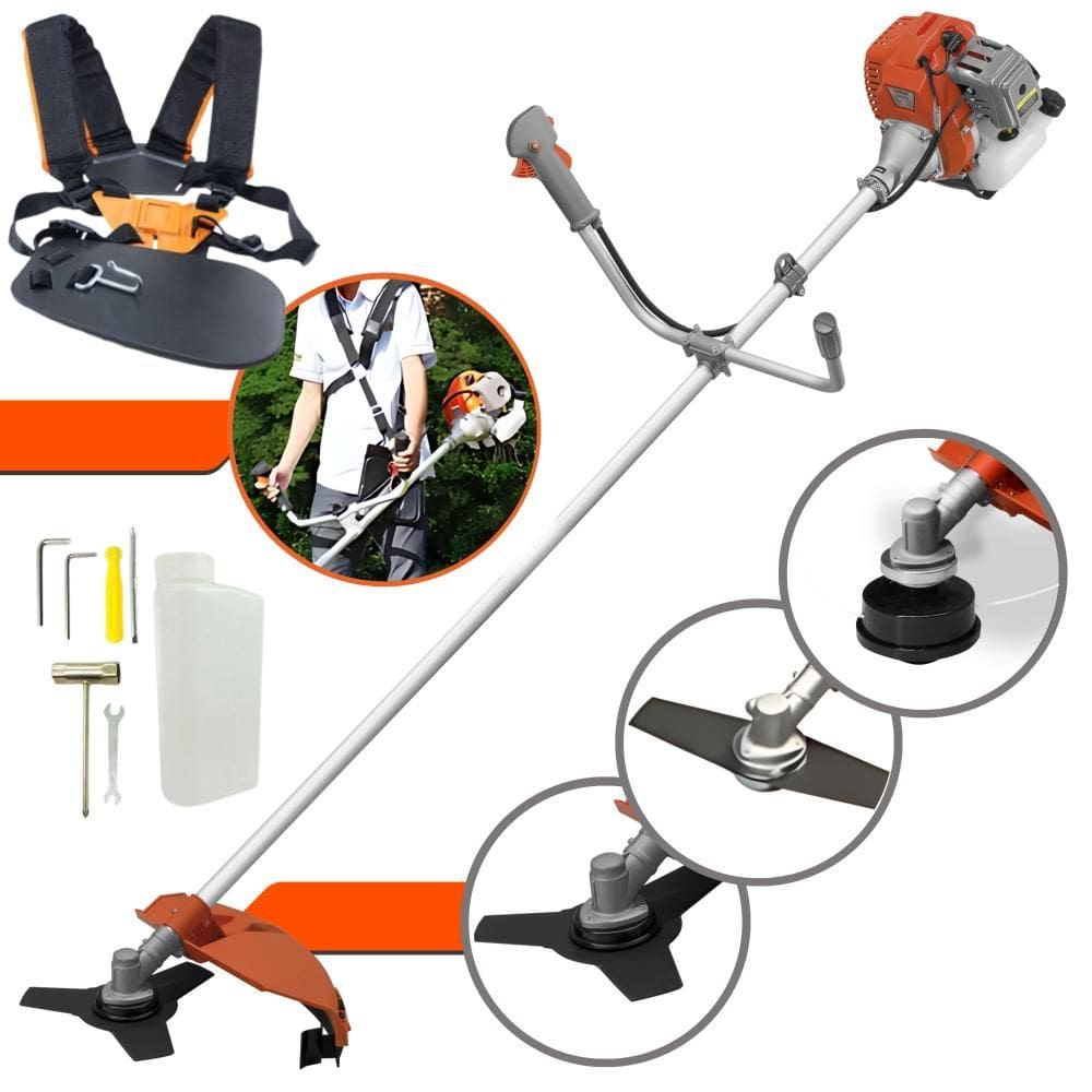 Roçadeira Completa Tekna RL520ACG2 À Gasolina 2 Tempos 52cc 2HP 13.000rpm 3 Opções de Corte Com Lâmina Facão + Lâmina 3 Pontas + Carretel de Nylon