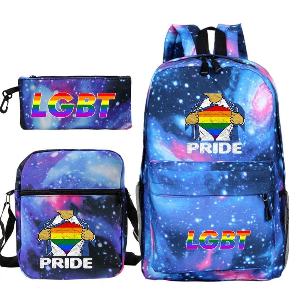 Conjunto de mochilas LGBTs, poliéster Lover, bolsa casual para crianças