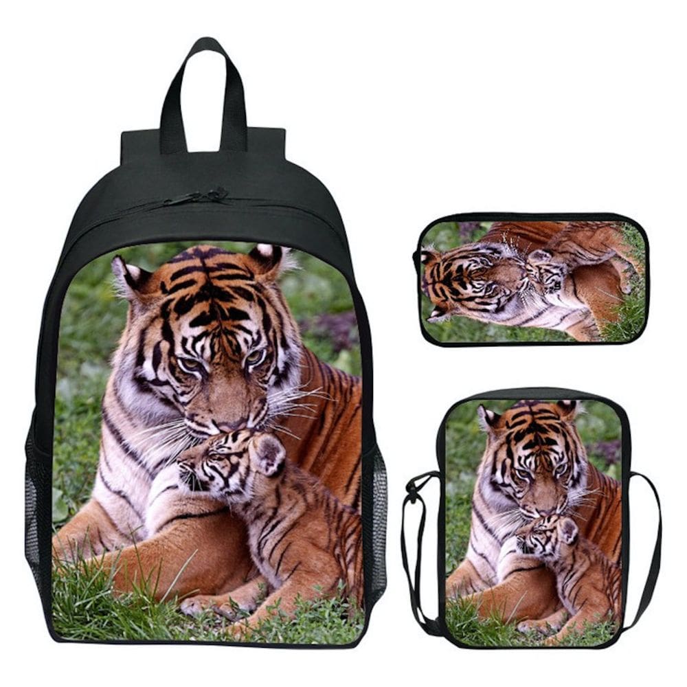 Conjunto de mochilas escolares Forest King Tiger, 3 unidades para crianças