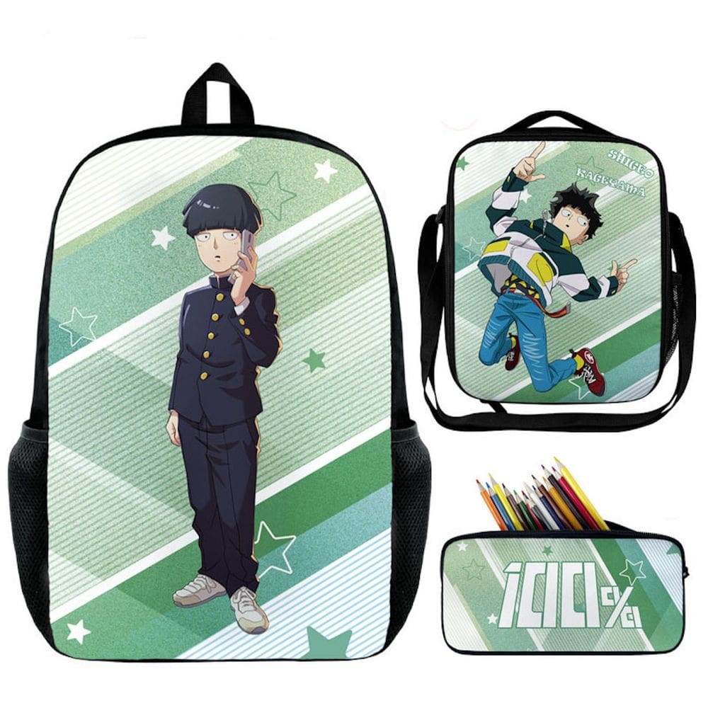 Mochila escolar, 3 unidades/lote Mobs Psychos 100 Anime