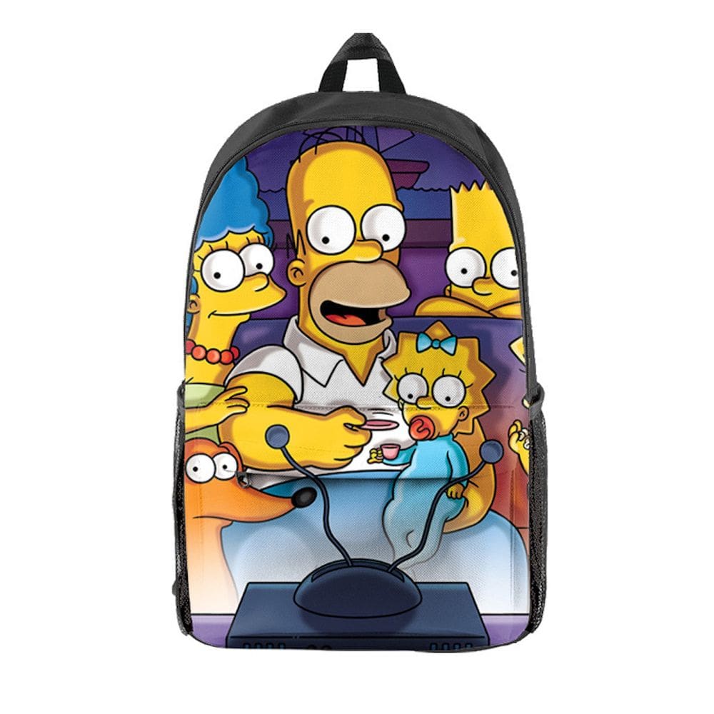 Mochila escolar infantil Simpsons, impressa em 3D, Oxford, 29x16x42cm