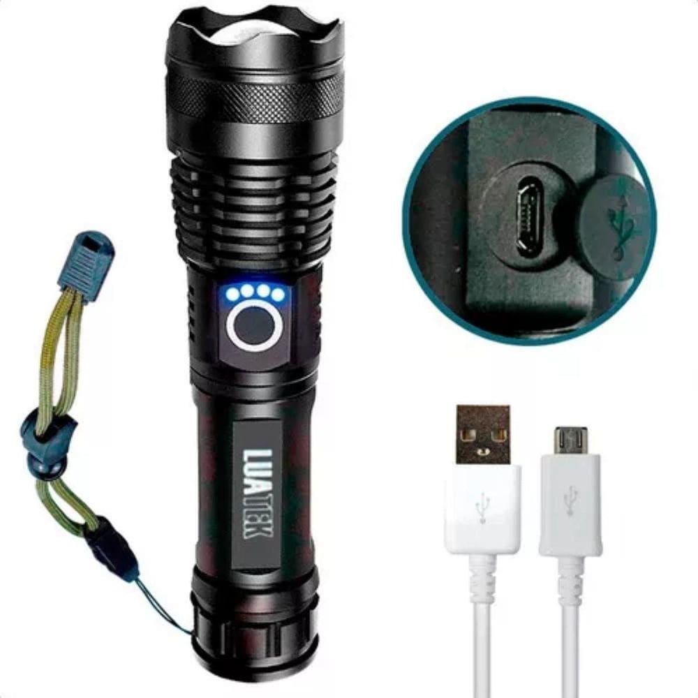 Lanterna Led Recarregável Usb Mega Alcance