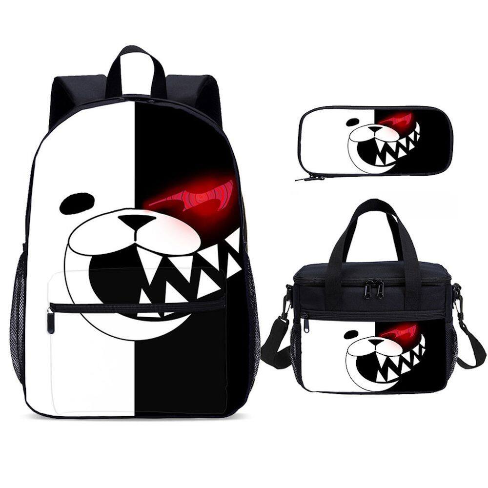 Conjunto de mochilas Danganronpas School Bag Satchel Anime 3 unidades