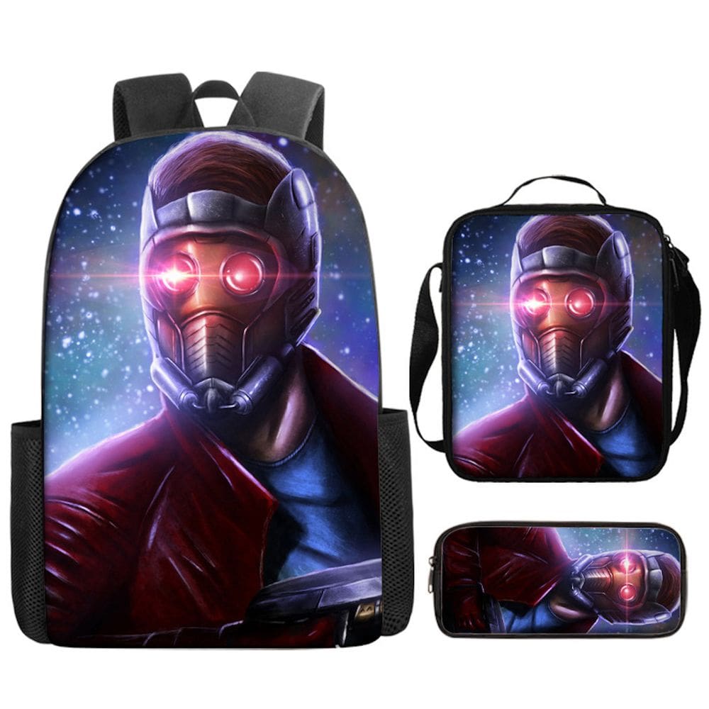 Conjunto de mochilas StarLord Peter Jason Quill para crianças - 3 unidades