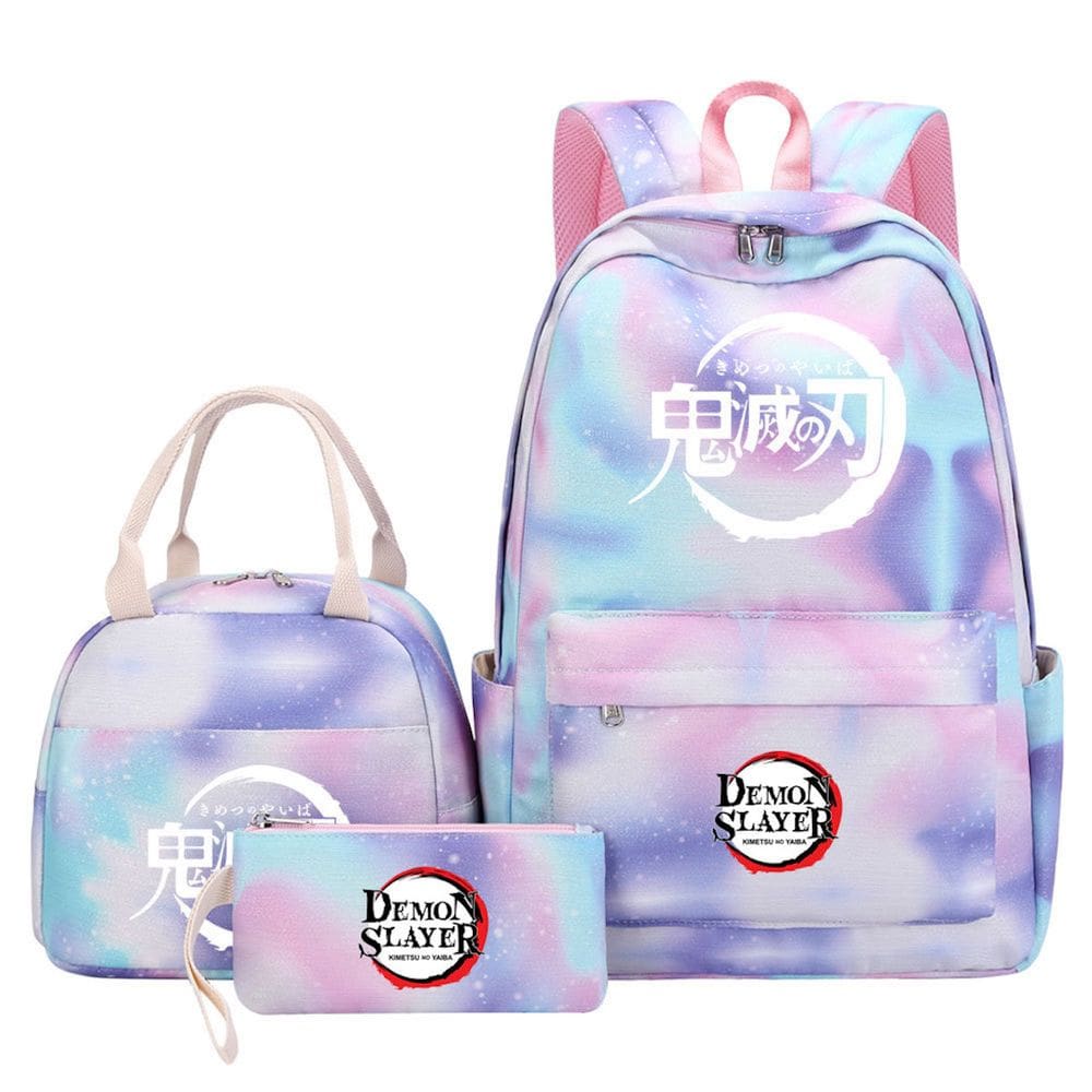 Conjunto de mochilas Demons Slayers Anime, 3 peças para mochila escolar infantil