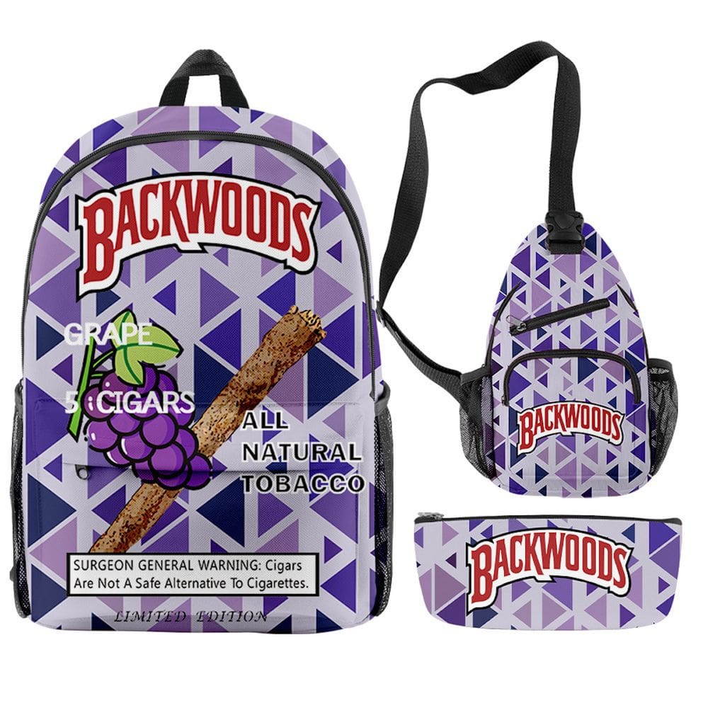 Conjunto de mochilas Backwoodss School Mochila com bolsa de ombro Pe