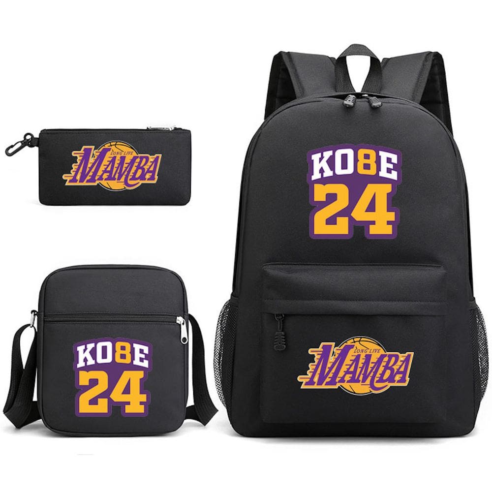 Conjunto de mochilas Kobes Bryansts 24 Anime School 3 unidades com Sh