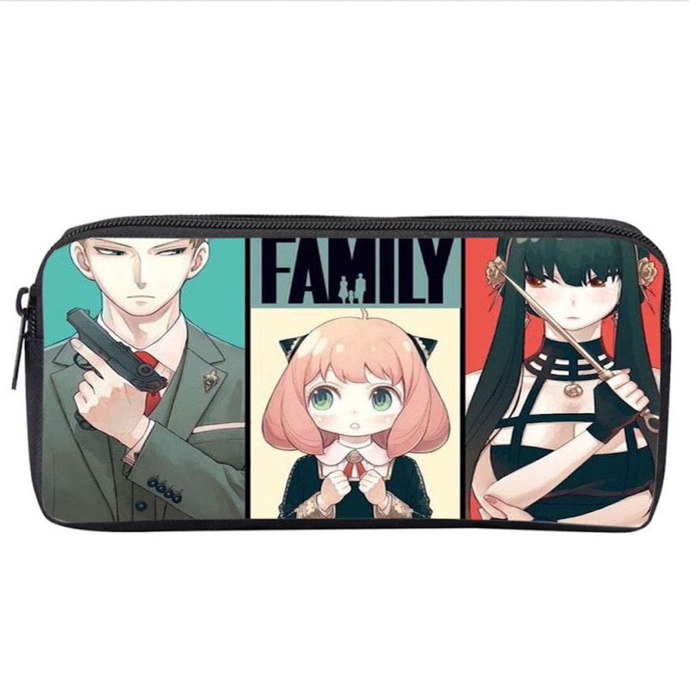Estojo para lápis Spys Family Cartoon Anime Poliéster Grande