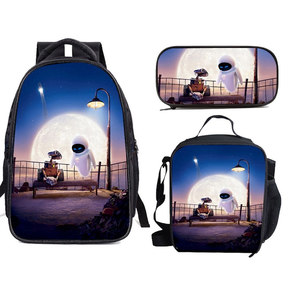 Conjunto de mochilas escolares Eva Walles, 3 peças para estudantes com ombro