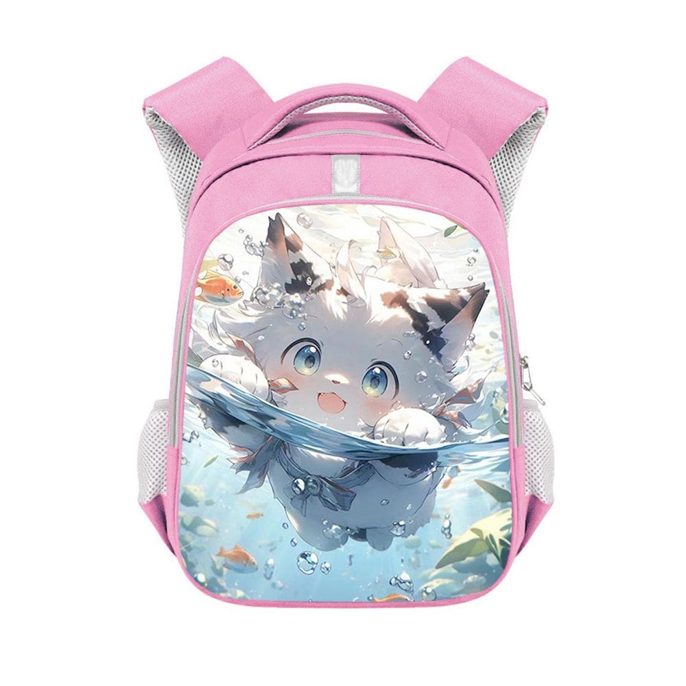 Mochila Cartoon Cats Kids School Anime 26x13x36cm Terylene