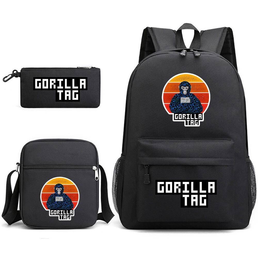 Mochila escolar Gorillas Tags Anime, conjunto de 3 peças para crianças