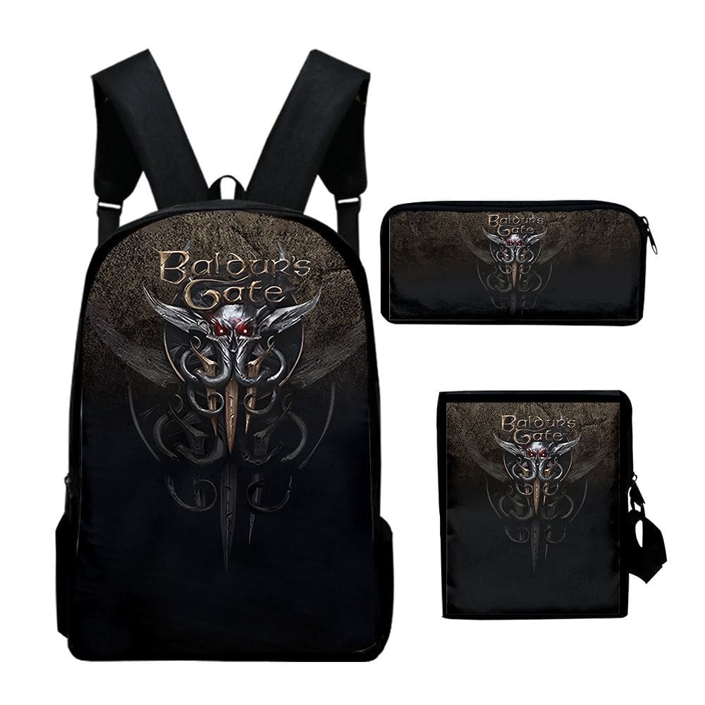 Conjunto de mochilas Baldurs Gates Anime School, 3 unidades/lote para crianças