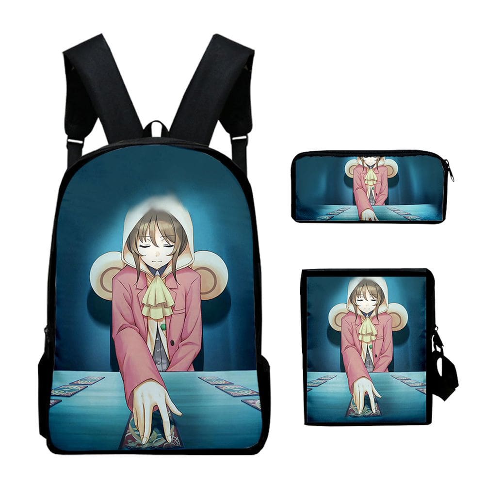 Conjunto de mochilas Occurultic Nines Anime School, 3 unidades com sapato
