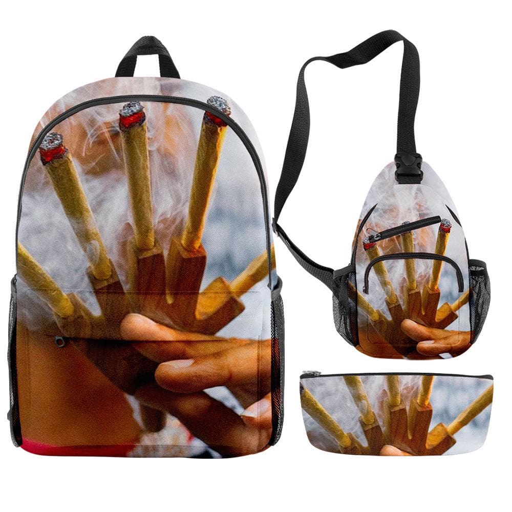 Conjunto de mochilas RAWs Anime School, 3 unidades/lote para crianças, poliéster