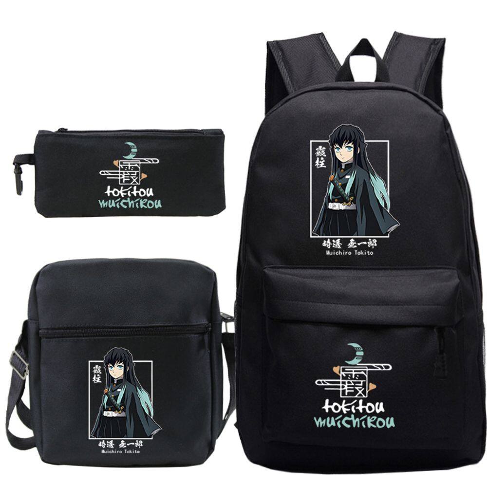 Mochila escolar para carro, 3 unidades/lote, Demons Slayers Anime