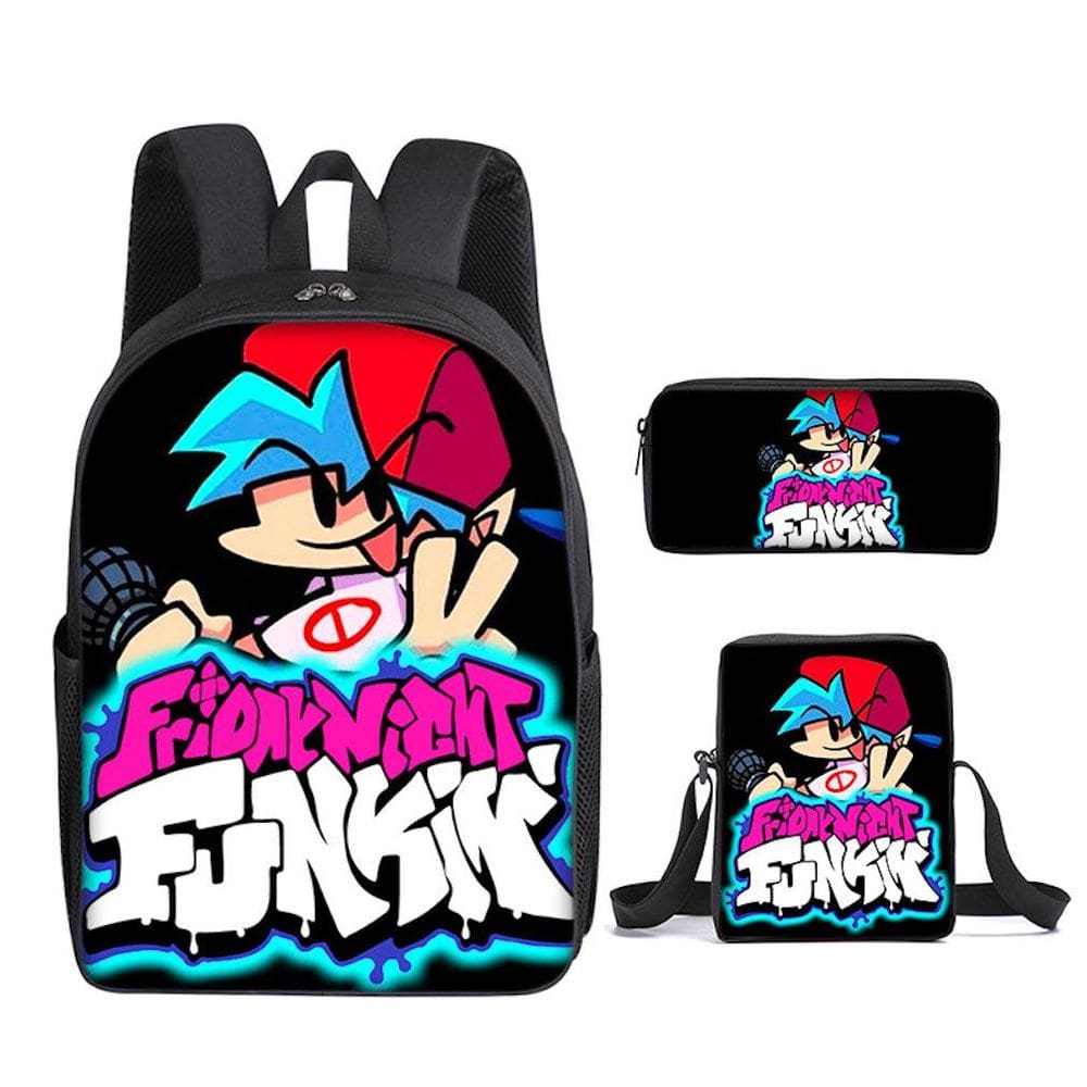 Conjunto de mochilas pretas às sextas-feiras à noite para crianças ou estudantes