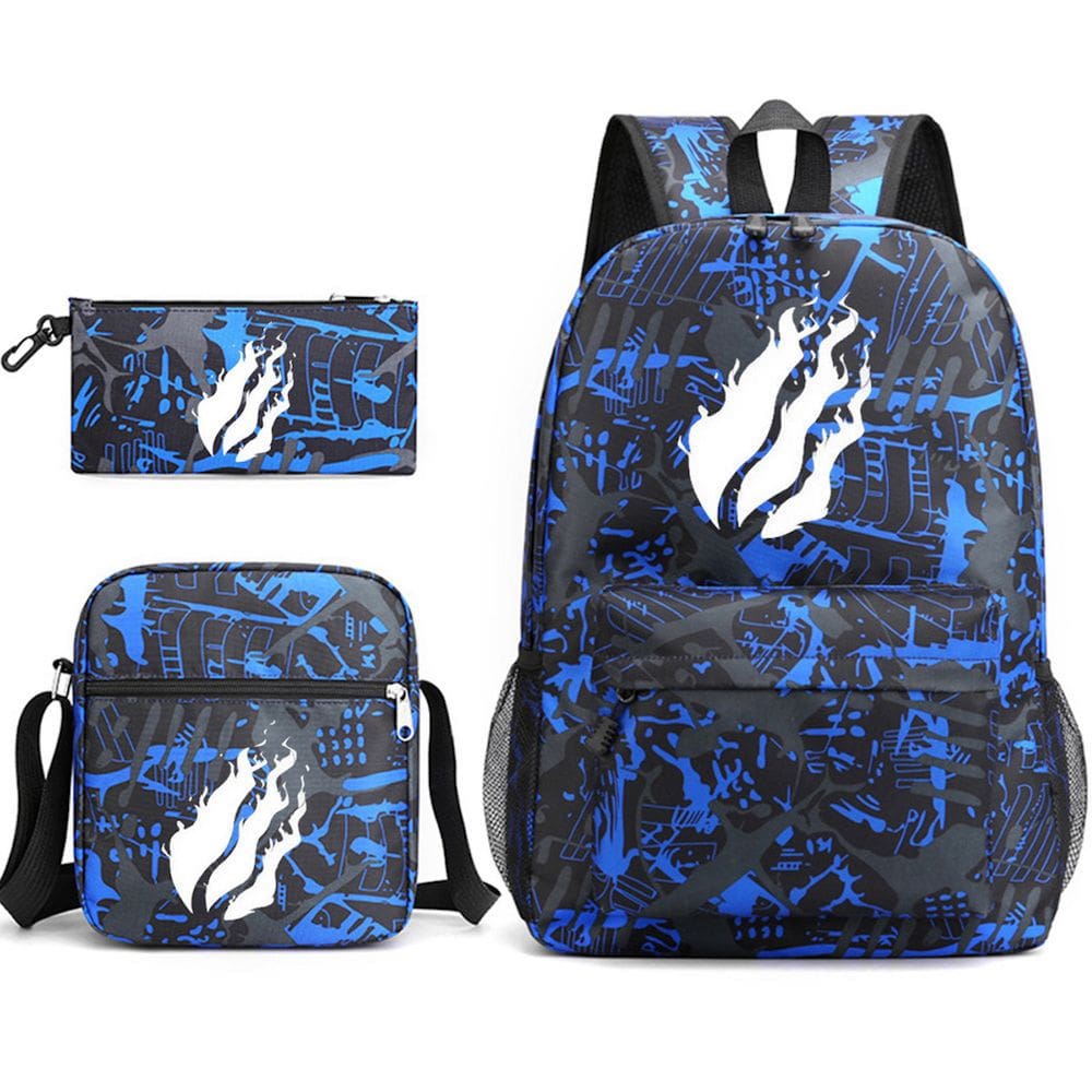 Conjunto de mochilas Prestonplays School, 3 peças com bolsa de ombro para crianças