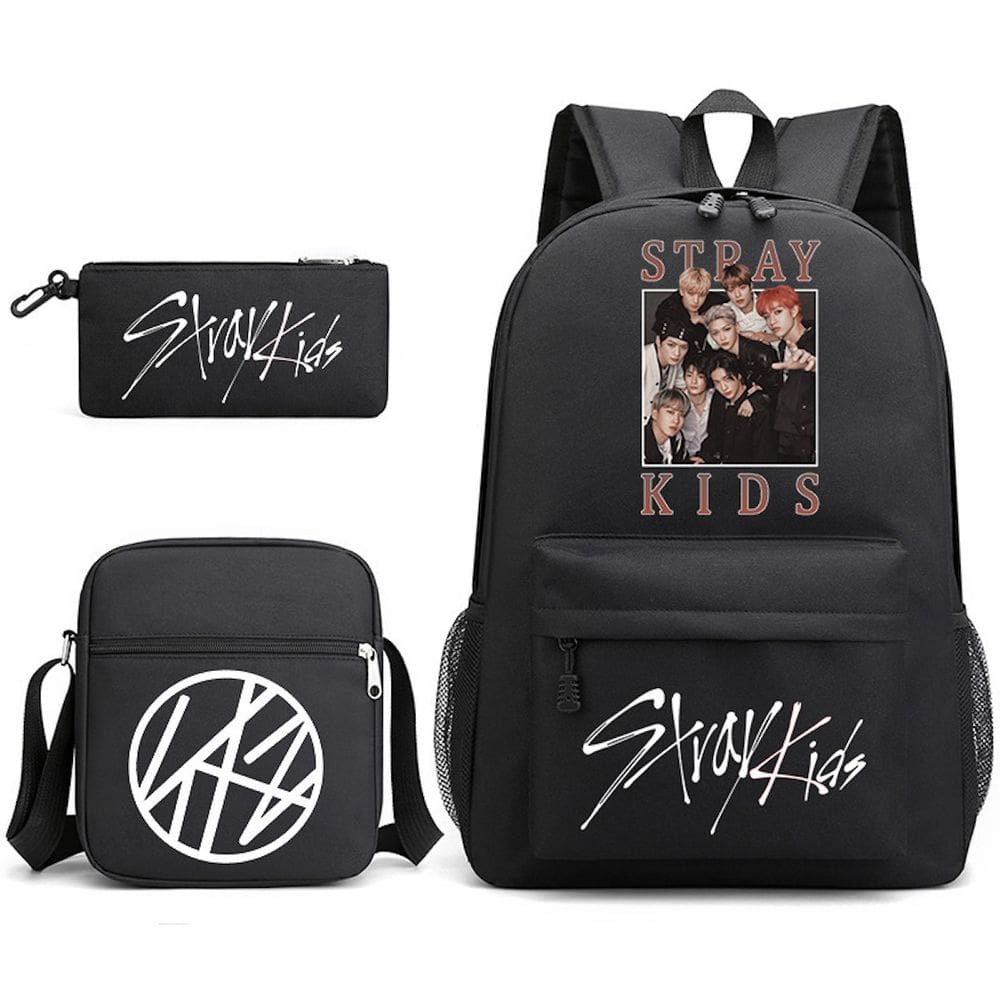 Conjunto de mochilas Straykids Anime School, 3 peças com bolsa de ombro
