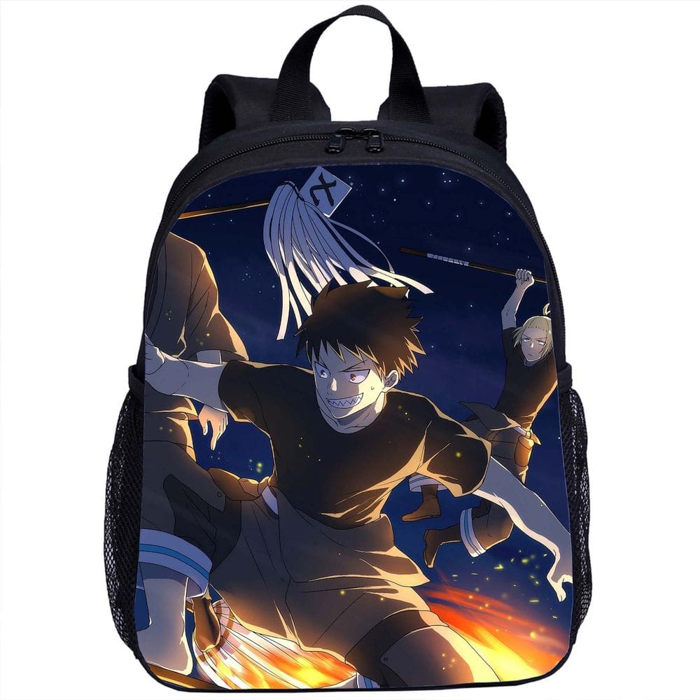 Mochila escolar de anime Fires Forces para poliéster escolar