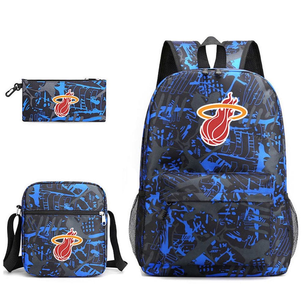 Conjunto de mochilas: 3 peças para escola de basquete com bolsa de ombro e estojo para canetas