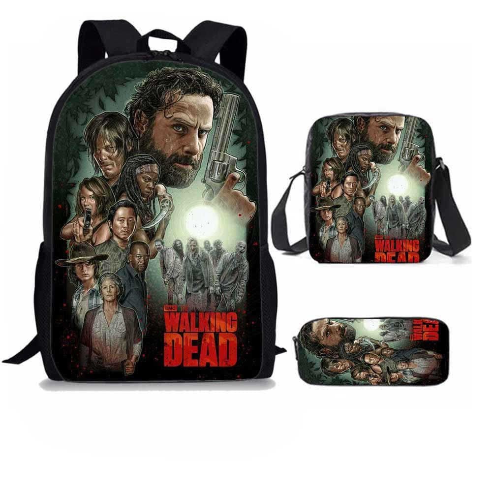 Conjunto de mochilas Walkings Deads Anime School, 3 unidades/lote para crianças