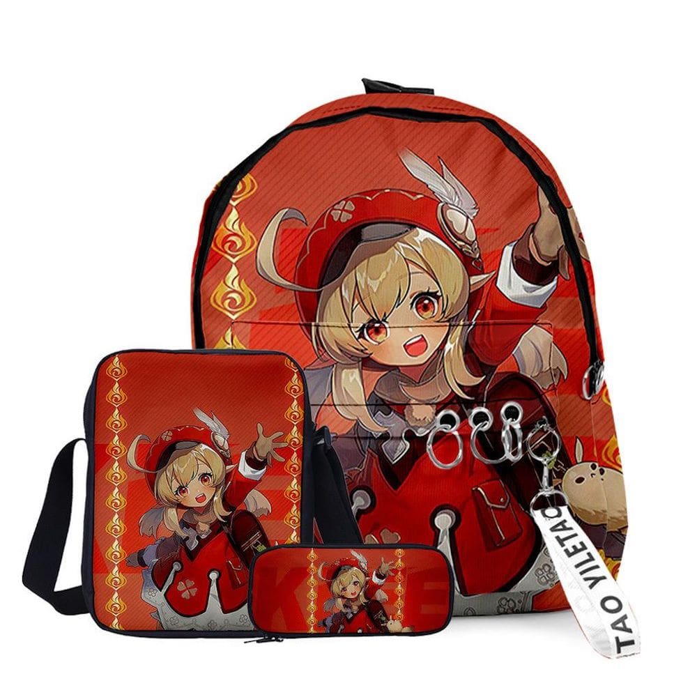 Conjunto de mochilas Genshins Impacts Klee Satchel Anime 3D Print