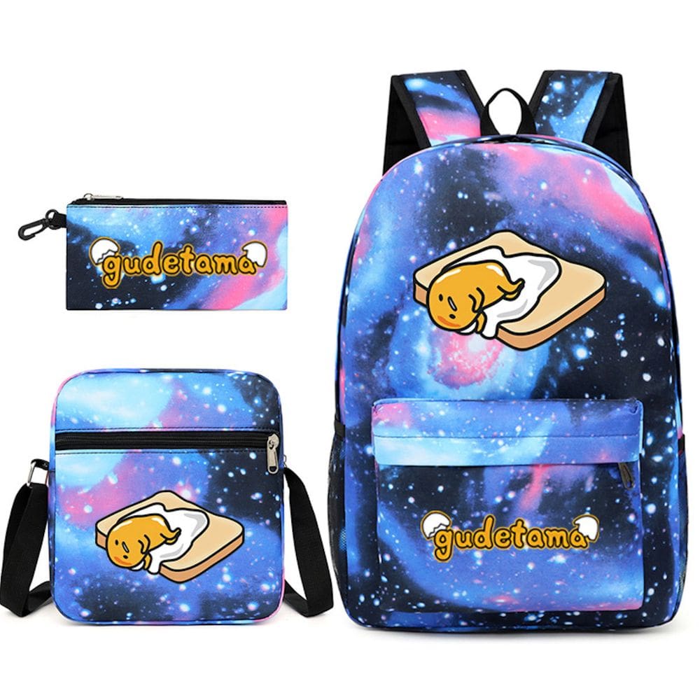 Conjunto de mochilas escolares Gudetamas Egg, 3 unidades para crianças