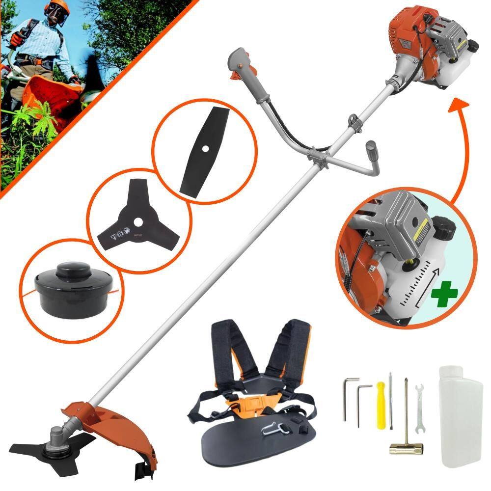Roçadeira Lateral Tekna RL520AC-G2 À Gasolina 2 Tempos 52cc 13.000rpm 2HP de Potência Completo Com Lâmina Facão + Lâmina 3 Pontas + Carretel de Nylon