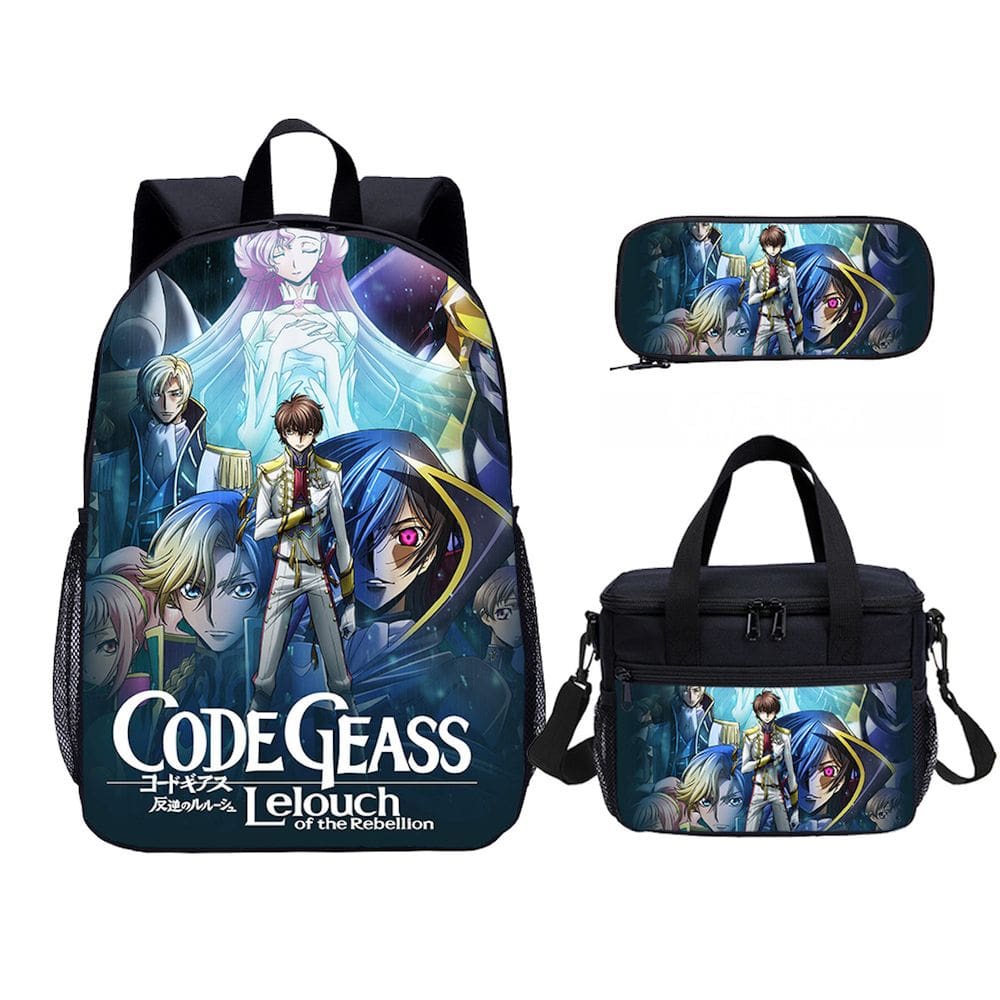 Conjunto de mochilas escolares Code Geass, 3 unidades para estudantes