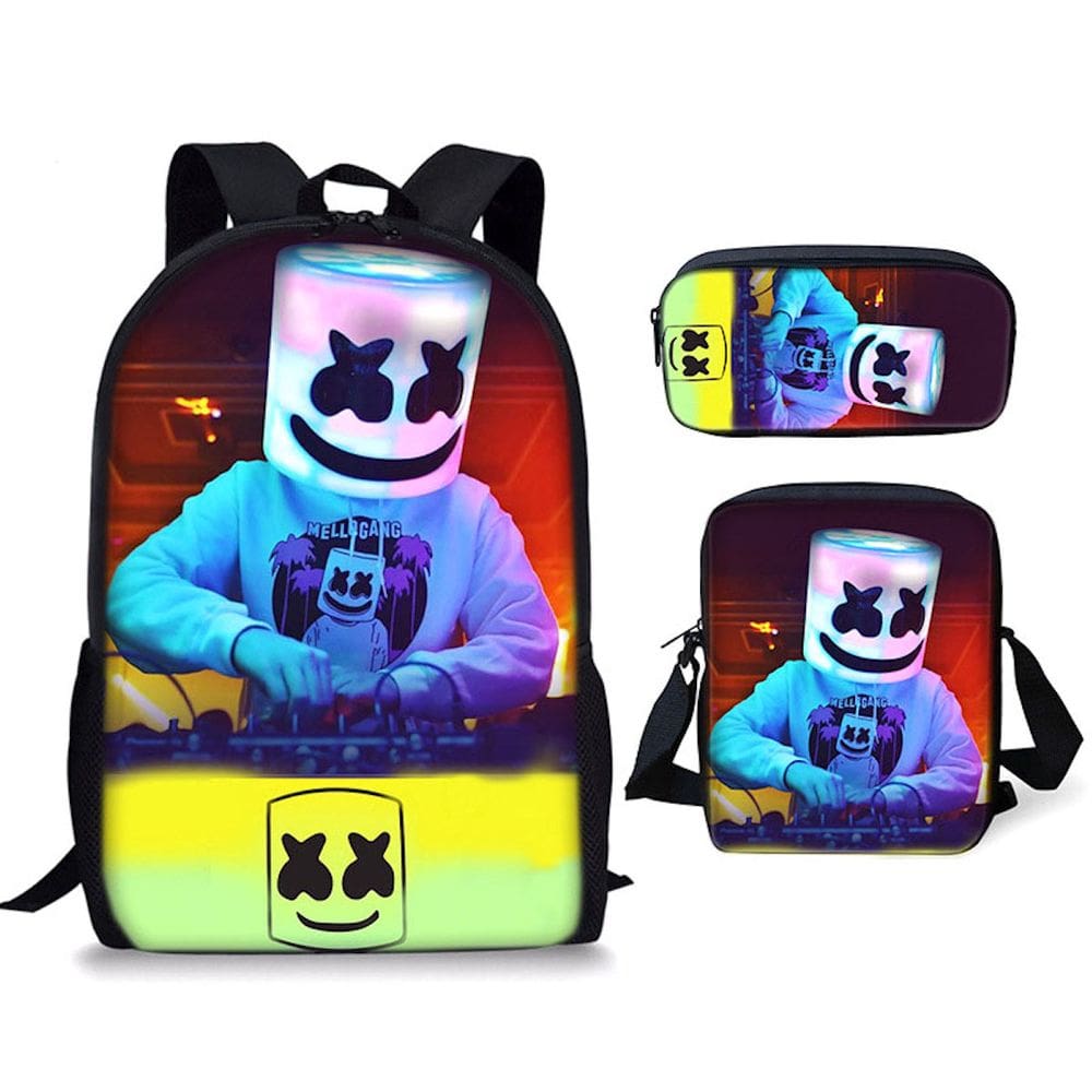Conjunto de mochilas escolares Marshmell, 3 unidades para crianças do ensino fundamental