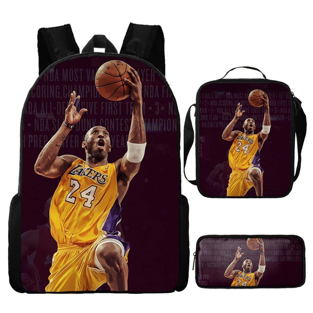 Conjunto de mochilas Kobes Bryants Cartoon Kids School 3 unidades