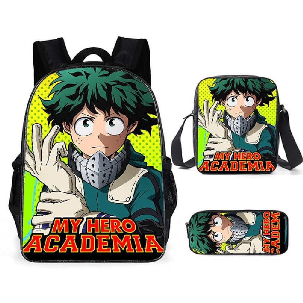 Conjunto de mochilas My Heros Academias Satchel Anime para crianças