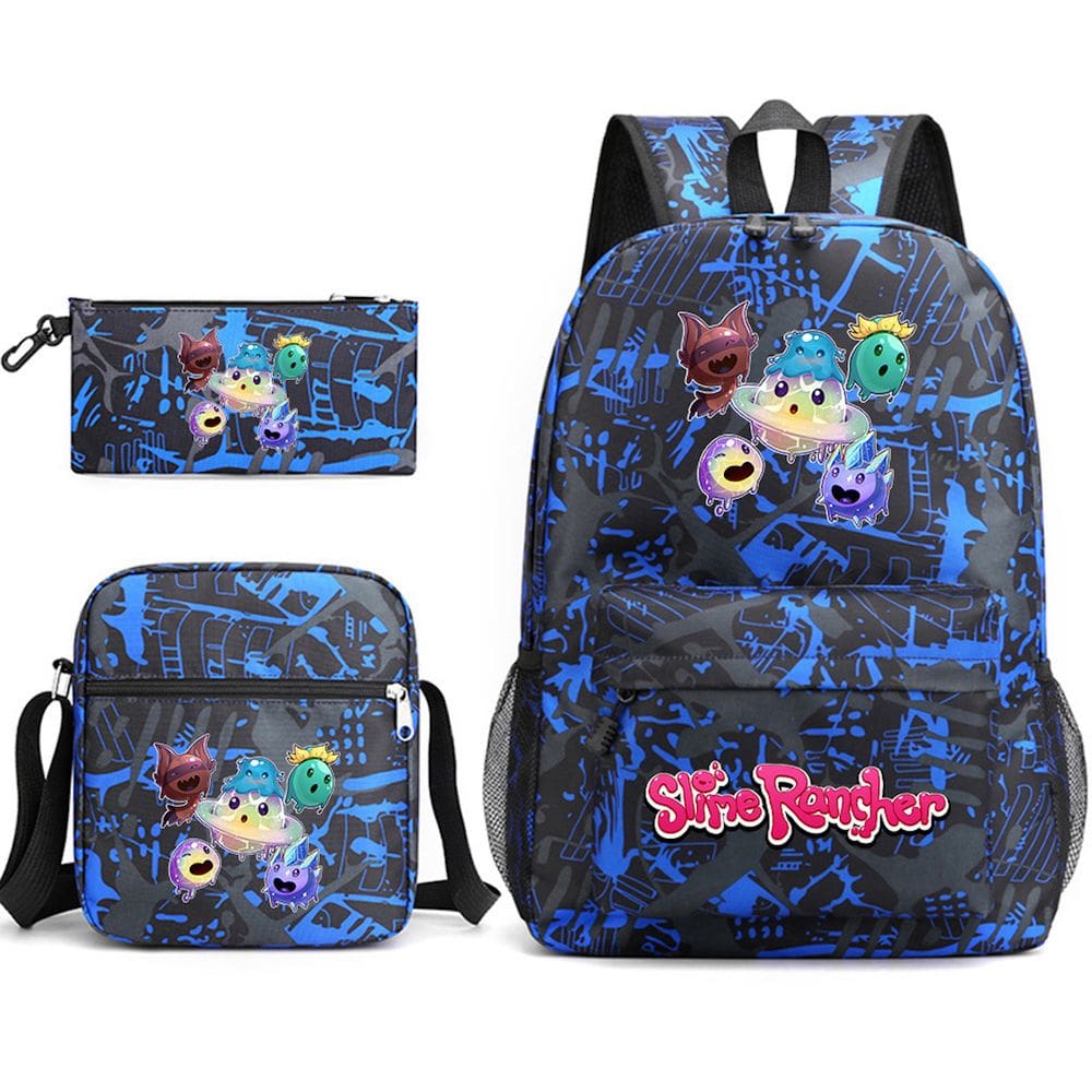 Conjunto de mochilas Slimes Ranchers Cartoon Kids School Nylon