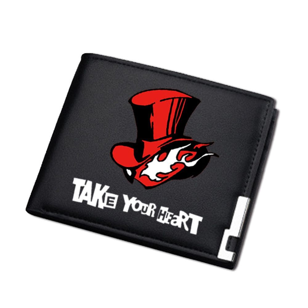 Wallet Personass Anime Characters em couro poliuretano fino dobrável