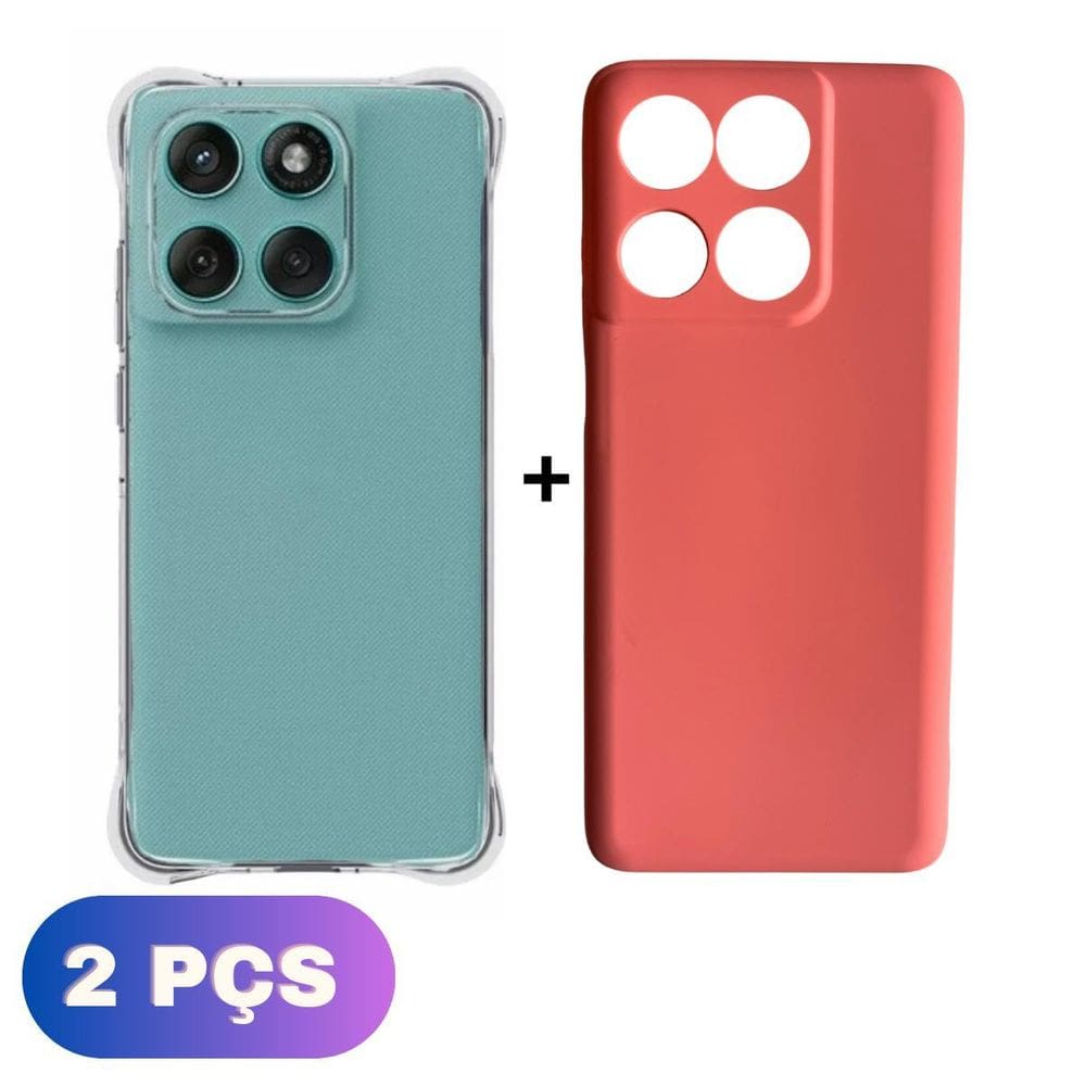 Kit Capa Colorida + Capinha Transparente Moto Edge 60 5G